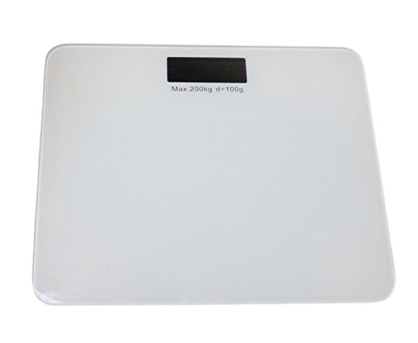 440 Lb Digital Bathroom Scale SteP-On Technology, Lcd Display, Tempered Glass, Pounds/kilograms