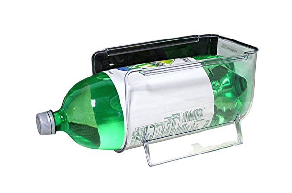 Stackabale Fridge & Freezer Safe Soda Bottle Holder Space Saver Pantry, Countertops And Cabinets - Holds 2-Liter Bottles