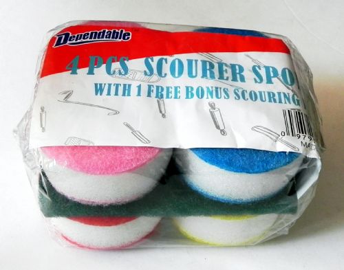 Wholesale 4 Pack Sourer Sponges with Bonus Scouring Pad