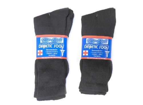 Wholesale Dr Sol Mens Black 3 Pack Diabetic Socks