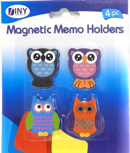 Wholesale 4 Pack Owl magnetic Memo Holders