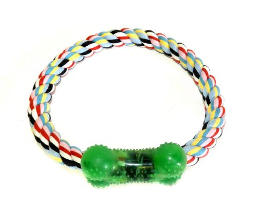 Wholesale Pet Dog Toy Rope Fetch With Rubber Bone