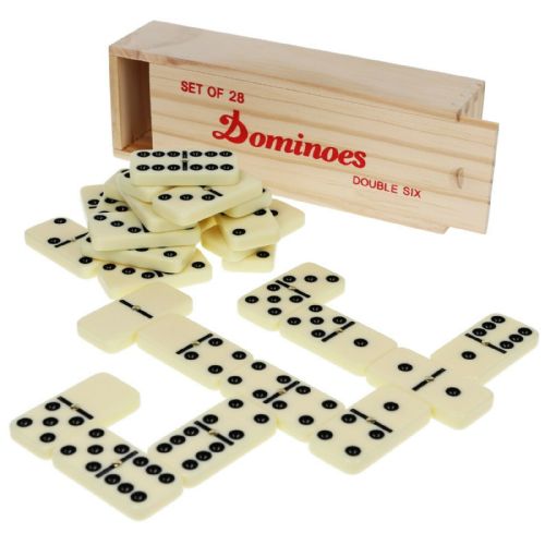 Wholesale Double Six Dominoes Set of 28 Pieces in Wooden Storage Box