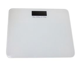 440 Lb Digital Bathroom Scale SteP-On Technology, Lcd Display, Tempered Glass, Pounds/kilograms