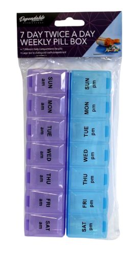 Wholesale Large Pill Organizer 7 Day 2 Times A Day Weekly Pill Box Am Pm Pill Case, Pill Container Vitamin Case Twice A Day Morning Bedtime