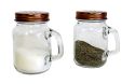 Wholesale Salt and Pepper Shaker Set Mason Jar (Clear Glass) Vintage Inspired Design