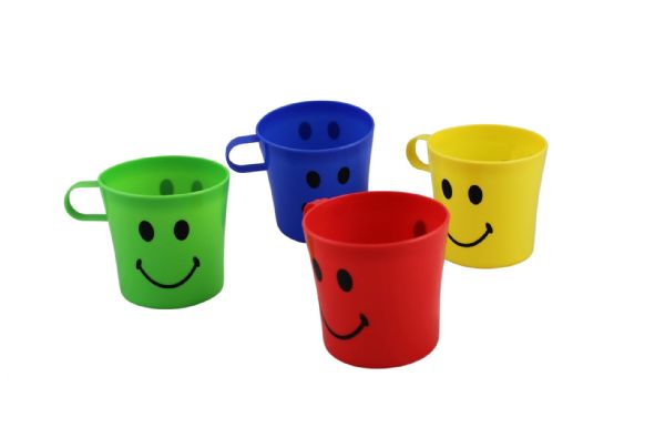 Wholesale Smiley Face Childrens Mug 4 Pack