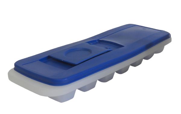 Wholesale Set Of 2 No Spill Ice Cube Tray With Removable Cover Blue Easy Release, Stackable, Compact, Odorless, BpA-Free