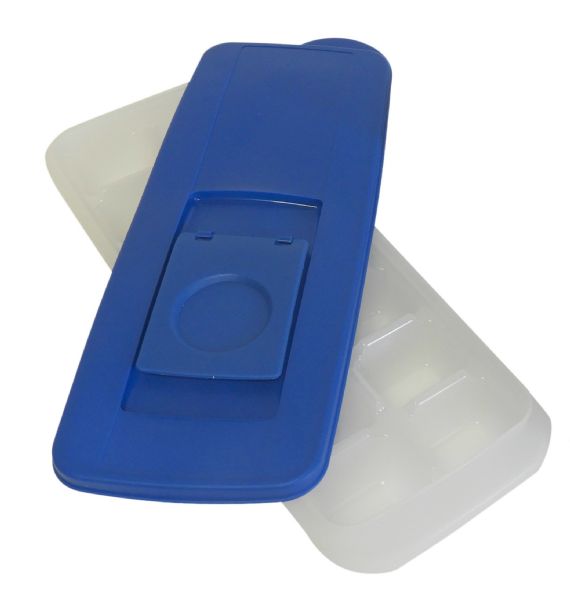 Wholesale Set Of 2 No Spill Ice Cube Tray With Removable Cover Blue Easy Release, Stackable, Compact, Odorless, BpA-Free