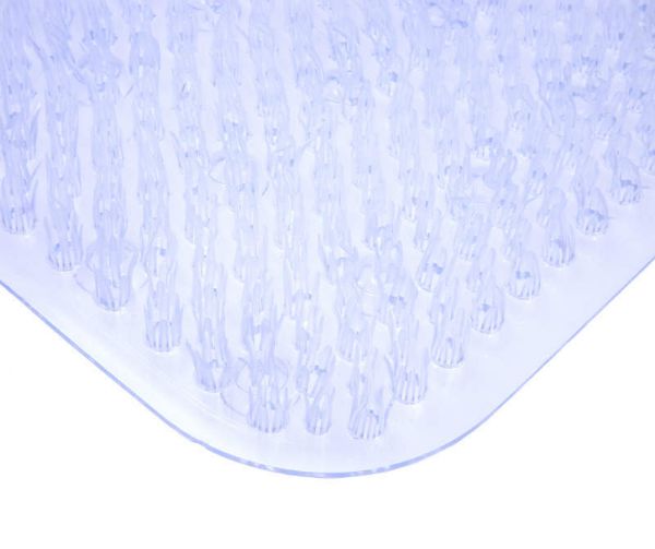 Velvet Grass Bathmat Textured Spa Quality Foot Scrubber Bathroom Tub & Bath Mat AntI-Slip 24.5" X 13.5" Clear