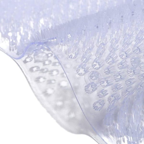 Velvet Grass Bathmat Textured Spa Quality Foot Scrubber Bathroom Tub & Bath Mat AntI-Slip 24.5" X 13.5" Clear