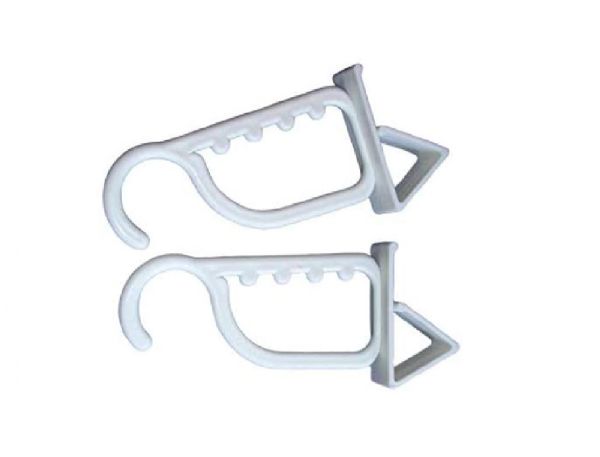 2-Pack Over The Door Hanger Hook Set Plastic White