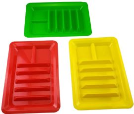 Wholesale Set Of Three Taco Holder Stand Up Divider Plates Multi Colored Party Taco Night Food Safe Bpa Free Plastic Plate Set