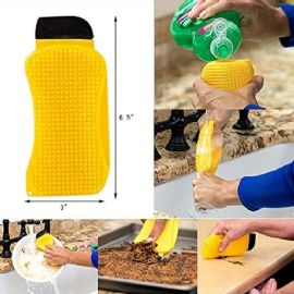 2 Pack 3-IN-1 Silicone Sponge Reusable Durable Long Lasting Scrubber Scraper