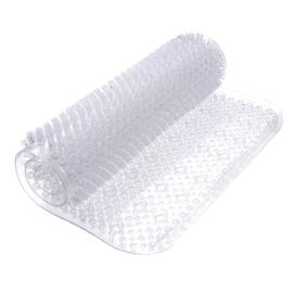 Velvet Grass Bathmat Textured Spa Quality Foot Scrubber Bathroom Tub & Bath Mat AntI-Slip 24.5" X 13.5" Clear