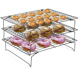 3-Tier Stackable Metal Cooling Rack - NoN-Stick & BpA-Free - HeaT-Resistant