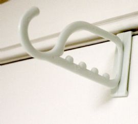 2-Pack Over The Door Hanger Hook Set Plastic White