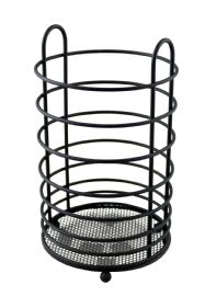 Kitchen Cutlery Holder Utensil Caddy Mesh Bottom Finish (black)