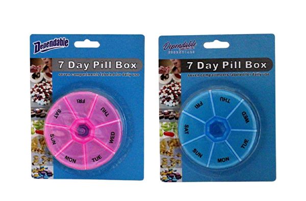 Wholesale Deluxe 7 Day Pill Box Pop Up Round