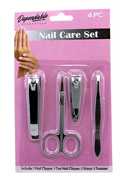 Wholesale 4 Piece Nail Implement Set Clipper Unisex Grooming Nail Clippers, Scissors And Tweezer