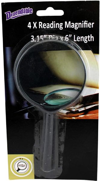 Wholesale Magnifying Glass Crystal Clear 3" Lens Handheld 6 Inch Length Magnifier For Book Science Hobby Seniors Kids UniseX-Adult