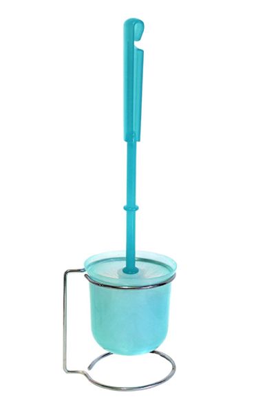 Compact Metal And Plastic Toilet Brush Set Sky Blue