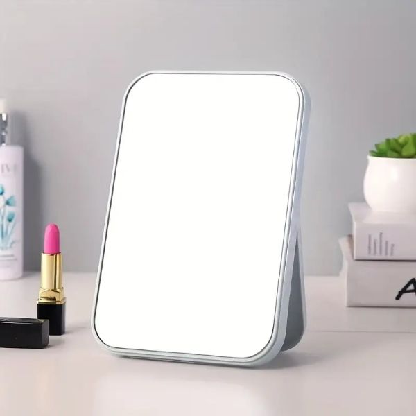 Vanity Mirror With Stand - White Makeup Mirror 8.5" X 5.75" - Ideal For Vanity And Bathroom Counters