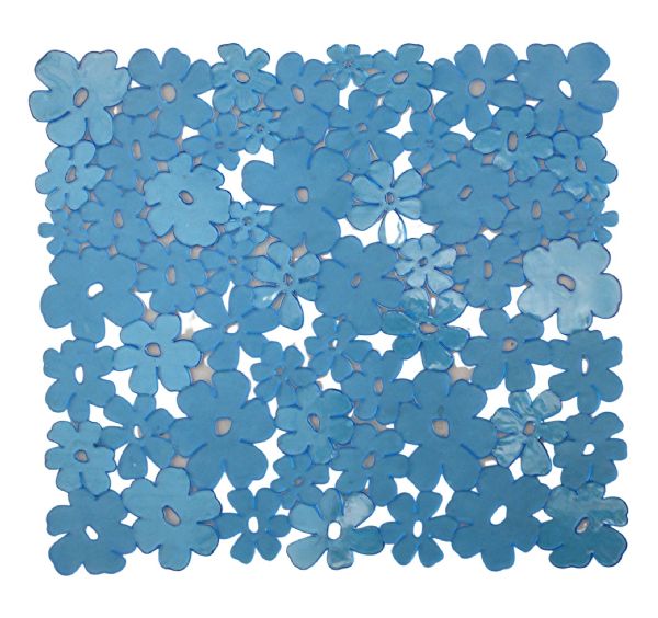 Floral Pvc Sink Mat Protector Scratch Free For Stainles Steel And Porcelain Sinks Table Mat Can Be Cut To Fit Size 11.5" X 10.5" Blue