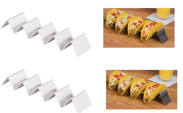 2 Pack Stainless Steel Taco Holder Server CommerciaL-Grade Quality