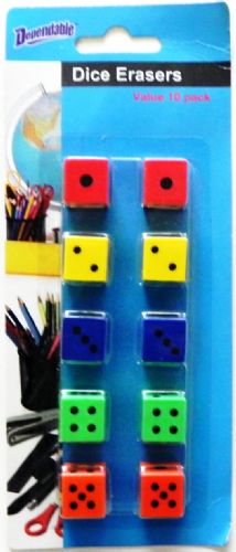 Wholesale Pencil  Erasers Dice Design 10 Pack