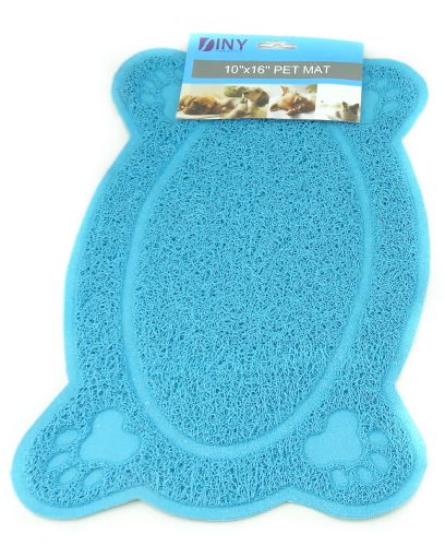 Wholesale Easy Clean Paw Print Pet Mat Blue