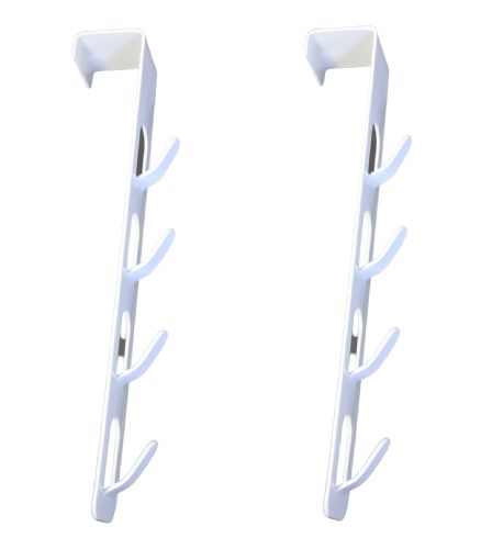 Set Of 2 Space Saving Over The Door Hook Closet Storage Utility Multi Purpose Storage System (white)