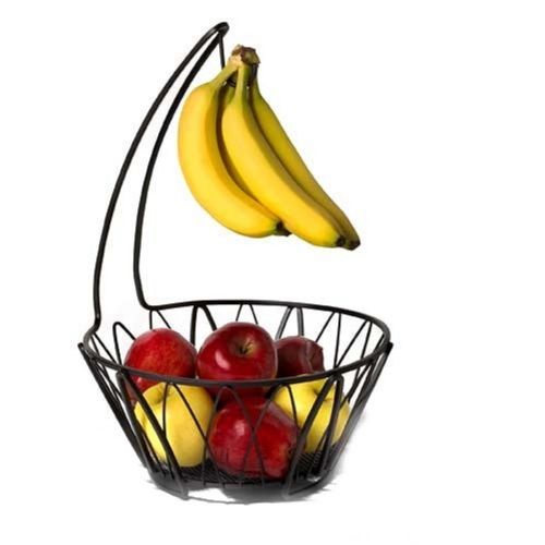 Wholesale Black Matte Fruit Bowl With Banana Hook