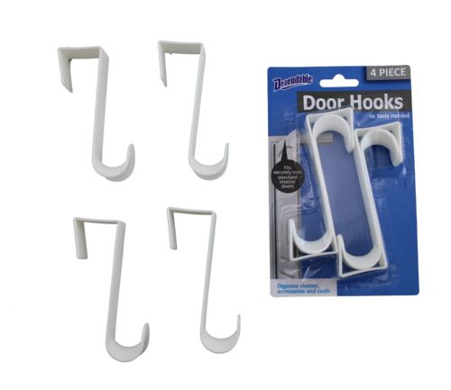 Wholesale 4 Pack Over The Door Hooks Hangers, Laundry Hanger White