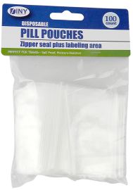 Wholesale 100 Resealable Zipper Locking Pill Pouches -Clear Reusable WritE-On Labels For Vitamins And Medications