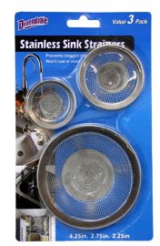 3-Piece Stainless Steel Mesh Kitchen Drain Strainer Set - MultI-Size, Universal Fit For Various Drains