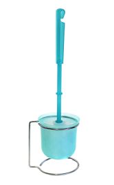 Compact Metal And Plastic Toilet Brush Set Sky Blue