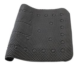 Bath And Shower Soft Waffle Cushioned Texture Non Slip Bathmat 27.5" X 16" With Suction Cups Black