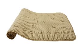 Bath And Shower Soft Waffle Cushioned Texture Non Slip Bathmat 27.5" X 16" With Suction Cups Beige