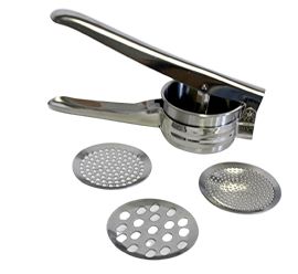 Stainless Steel Potato Ricer Manual Masher For Potatoes, Fruits, Vegetables, Yams, Squash, Baby Food 3 Interchangeable Discs