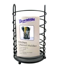 Kitchen Cutlery Holder Utensil Caddy Mesh Bottom Finish (black)