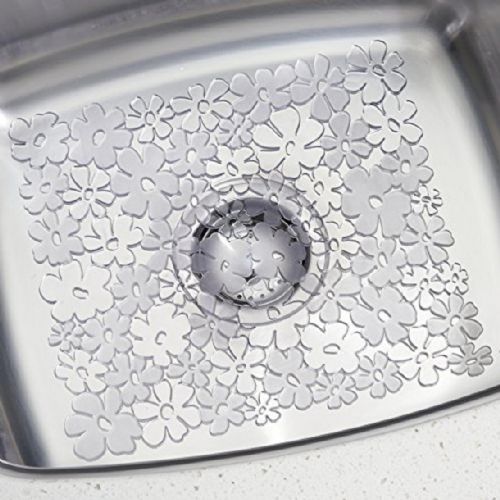 Wholesale Decorative Kitchen Sink Protector Mat Pad Set, Clear - Quick Draining - Use In Sinks To Protect Surfaces And Dishes - Modern Floral Design 15.5" X 11.5"