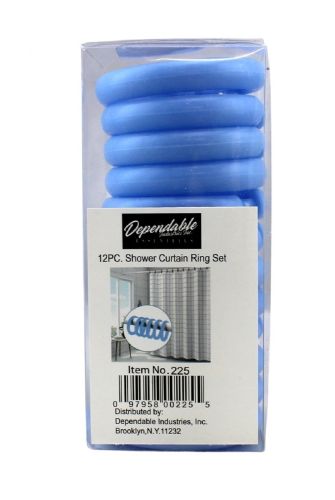 Wholesale Shower Curtain Hooks 12 Pack Fits All Standard Size Shower Rods Blue